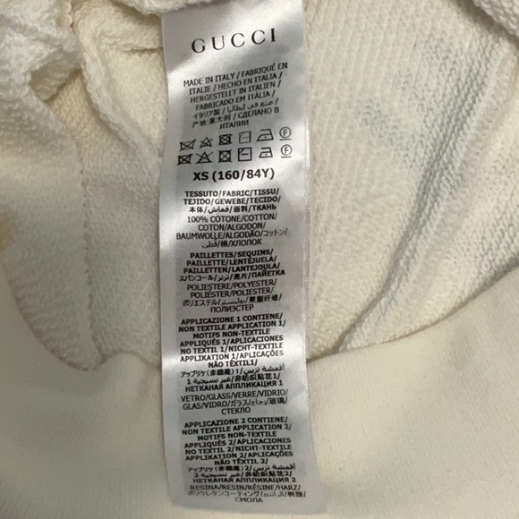 Authentic GUCCI Cat Eye Sweatshirt Bijou White Trainer - Picture 4 of 5